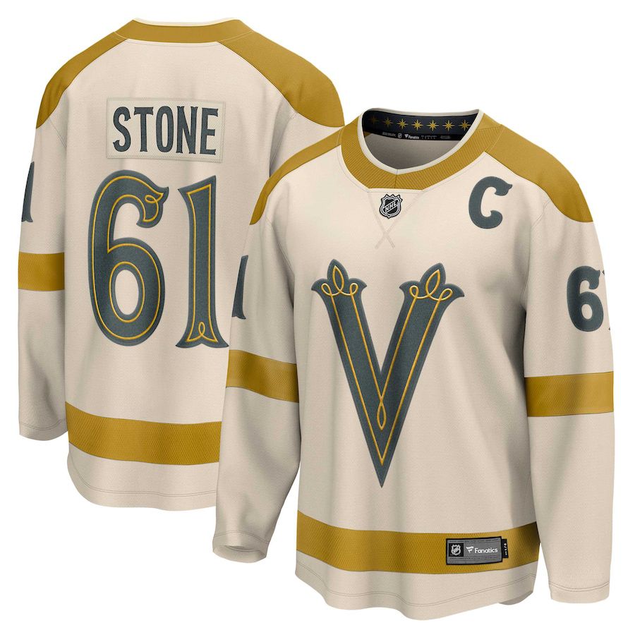 Men Vegas Golden Knights #61 Mark Stone Fanatics Branded Cream 2024 NHL Winter Classic Breakaway Player Jersey